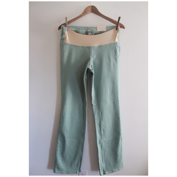 Universal Thread NWT Fair Trade Zipped Ankle Bootcut Green Maternity Pants 8 29 - Picture 1 of 8